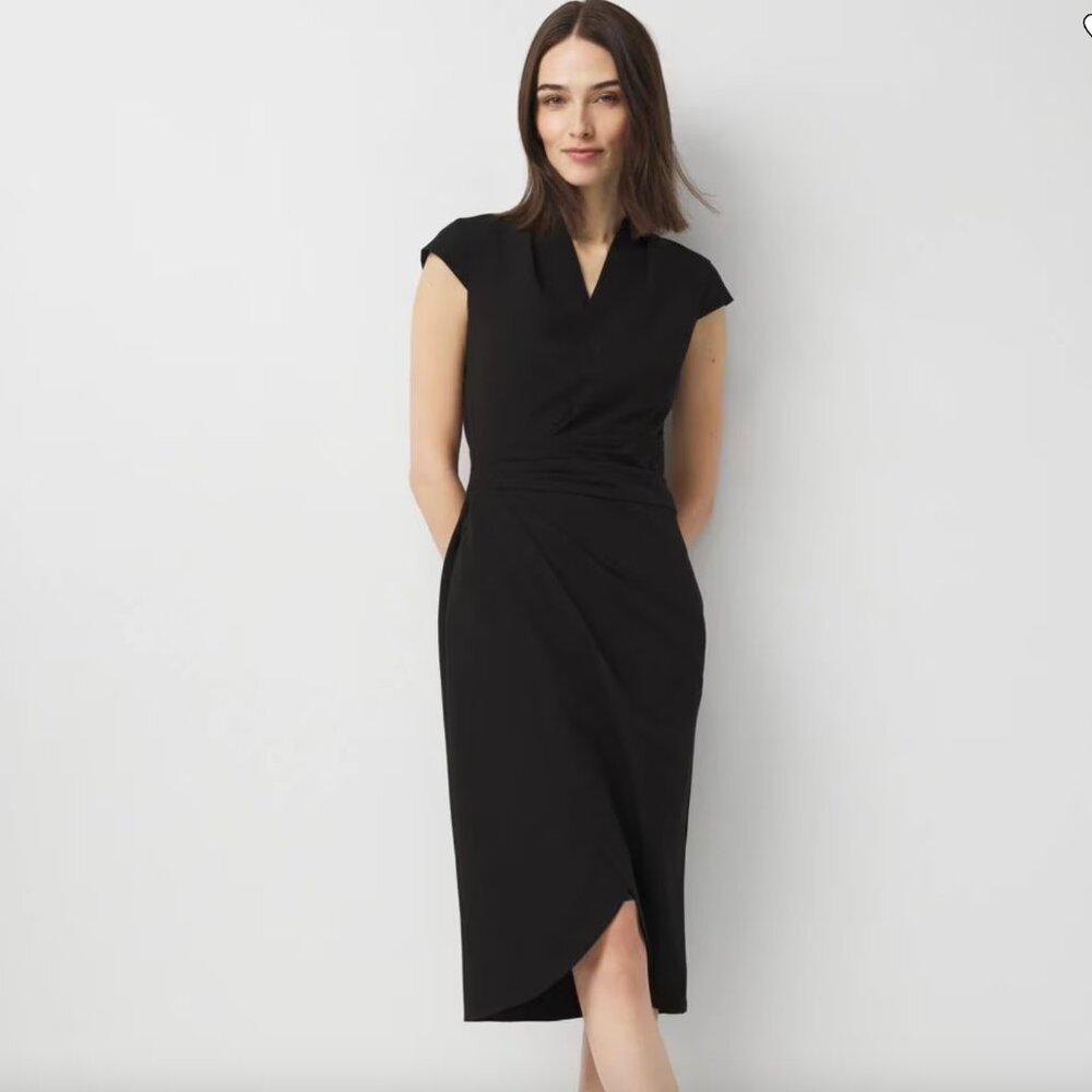 NEW White House Black Market Front Twist Sheath Dress in Black